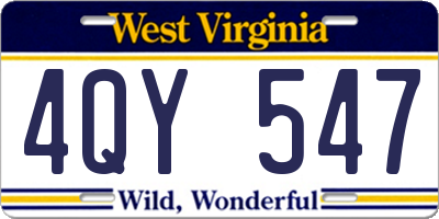 WV license plate 4QY547