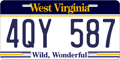 WV license plate 4QY587