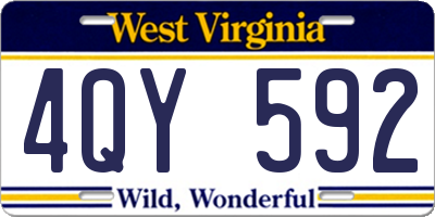 WV license plate 4QY592
