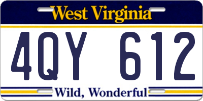WV license plate 4QY612