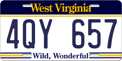 WV license plate 4QY657