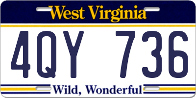 WV license plate 4QY736
