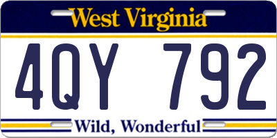 WV license plate 4QY792