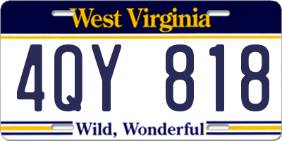 WV license plate 4QY818
