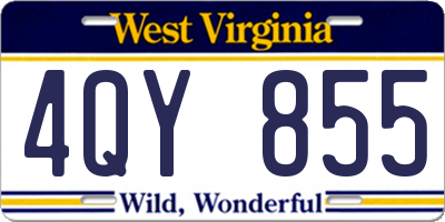 WV license plate 4QY855