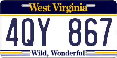 WV license plate 4QY867
