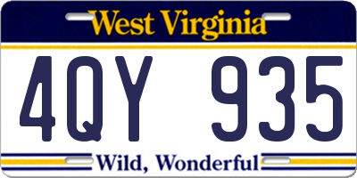 WV license plate 4QY935