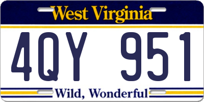 WV license plate 4QY951