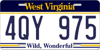 WV license plate 4QY975