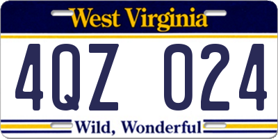 WV license plate 4QZ024