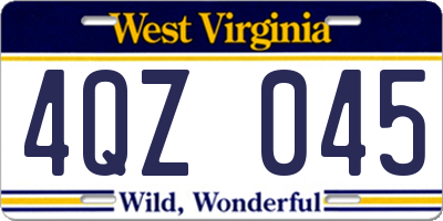 WV license plate 4QZ045