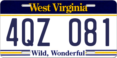 WV license plate 4QZ081