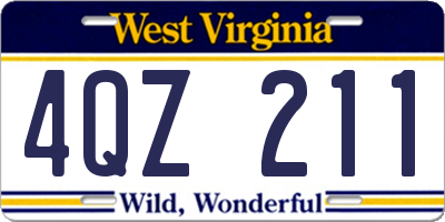 WV license plate 4QZ211