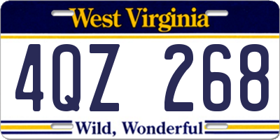 WV license plate 4QZ268