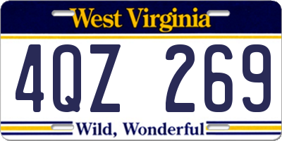 WV license plate 4QZ269