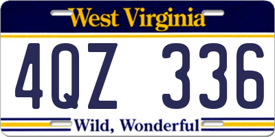 WV license plate 4QZ336