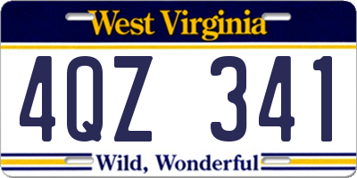 WV license plate 4QZ341