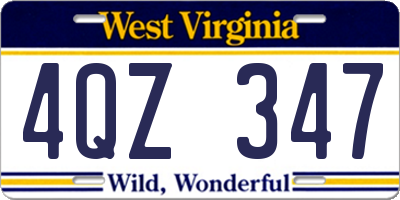 WV license plate 4QZ347