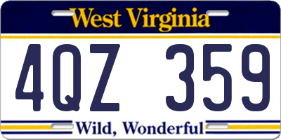 WV license plate 4QZ359