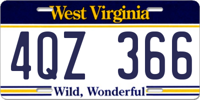 WV license plate 4QZ366