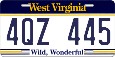 WV license plate 4QZ445
