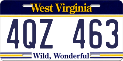WV license plate 4QZ463