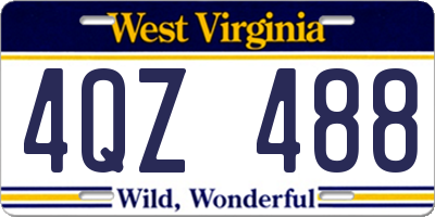 WV license plate 4QZ488