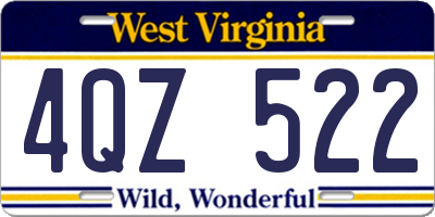 WV license plate 4QZ522