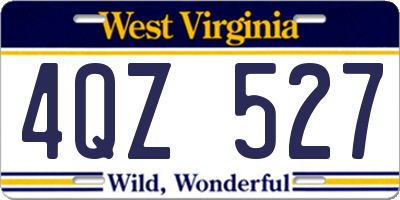 WV license plate 4QZ527