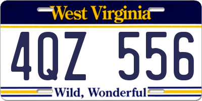 WV license plate 4QZ556