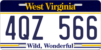WV license plate 4QZ566