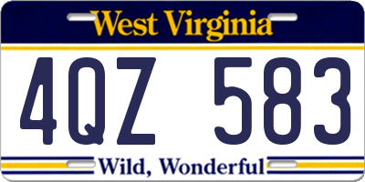 WV license plate 4QZ583