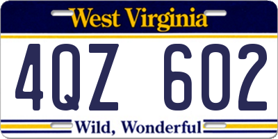 WV license plate 4QZ602