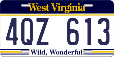 WV license plate 4QZ613