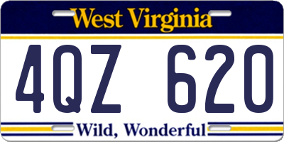 WV license plate 4QZ620