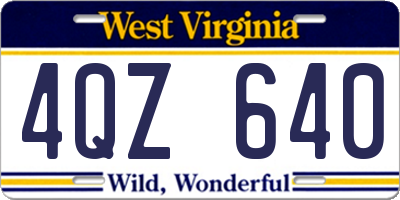 WV license plate 4QZ640