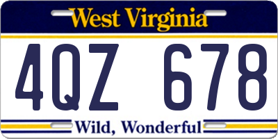 WV license plate 4QZ678