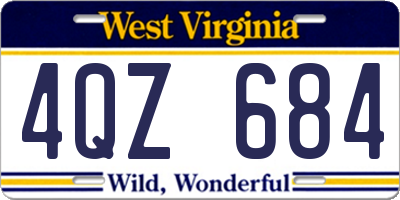 WV license plate 4QZ684