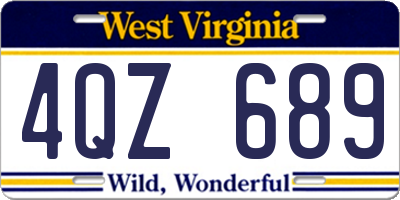 WV license plate 4QZ689