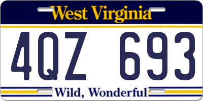WV license plate 4QZ693