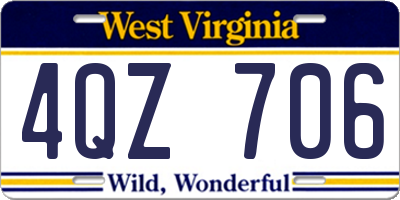 WV license plate 4QZ706