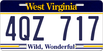 WV license plate 4QZ717