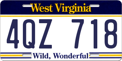 WV license plate 4QZ718