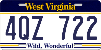 WV license plate 4QZ722