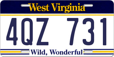 WV license plate 4QZ731