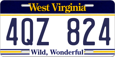 WV license plate 4QZ824