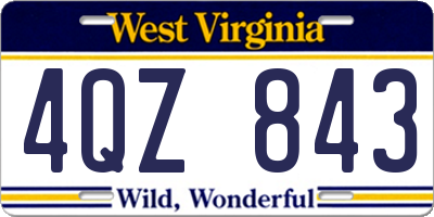 WV license plate 4QZ843
