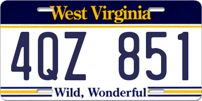 WV license plate 4QZ851