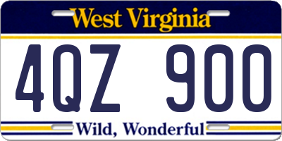 WV license plate 4QZ900