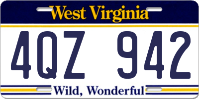 WV license plate 4QZ942
